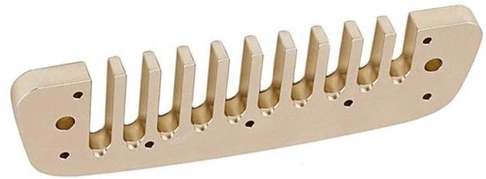 Harmonica in Alluminio - 10 Fori - Resistente e Duraturo - 12,8 x 8,8 x 0,8 cm - Adatto per Marine Band e Crossover