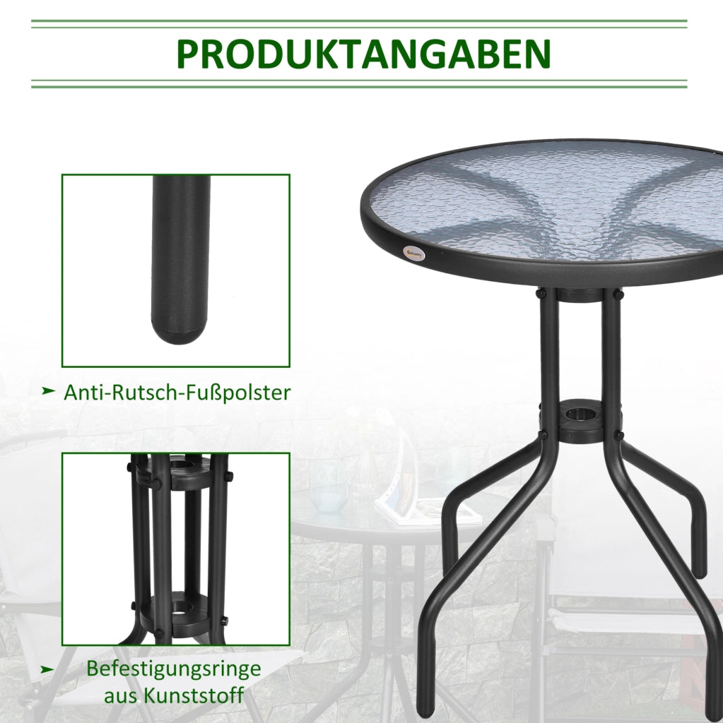 Tavolo da giardino rotondo Ø60 cm in metallo