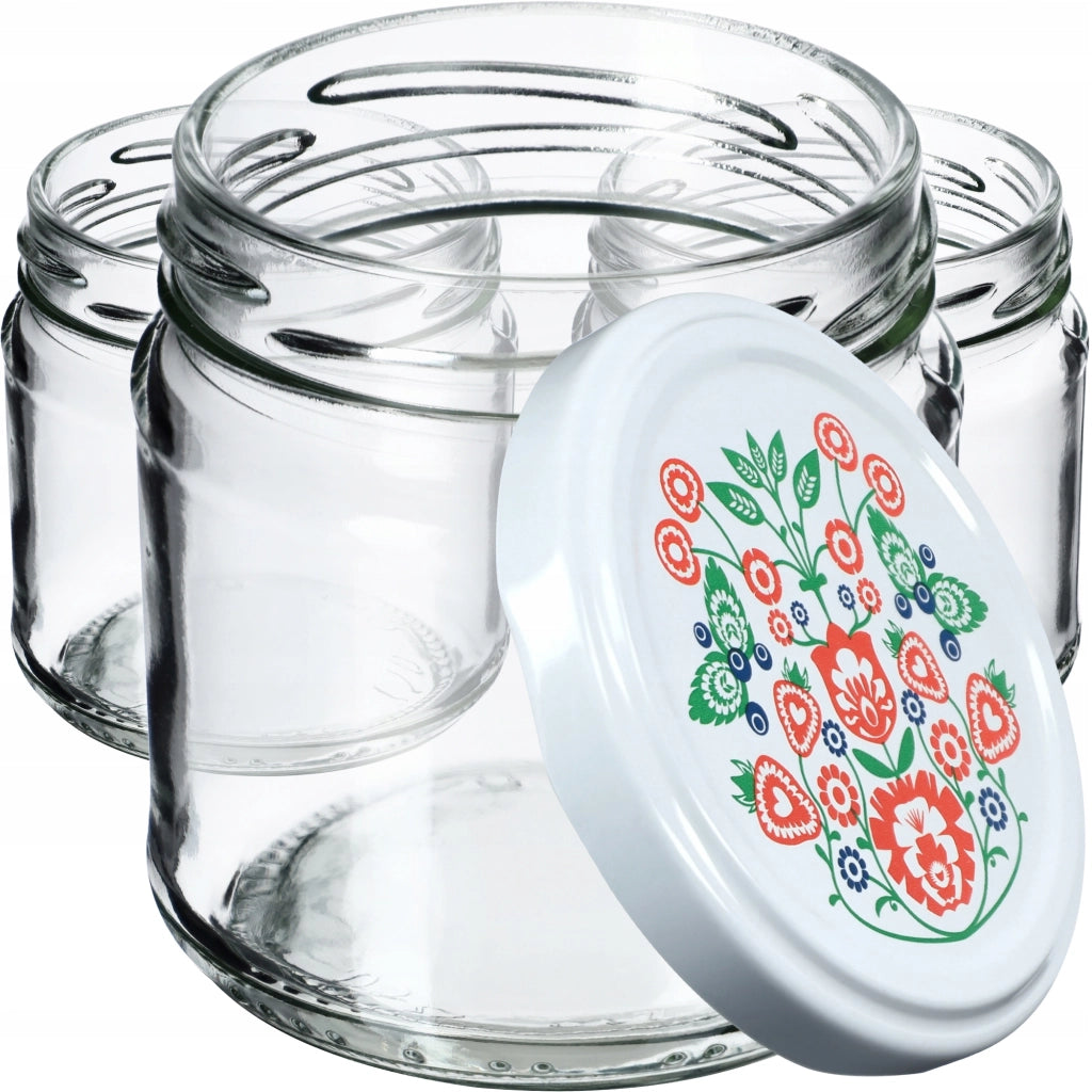 KADAX 10x Vasetti Vetro 200ml Conserva Marmellata Miele + Tappi Fi66