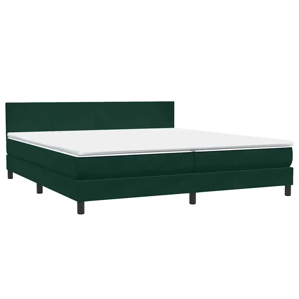 Giroletto a Molle con Materasso Verde Scuro 180x220 cm Velluto 3316080