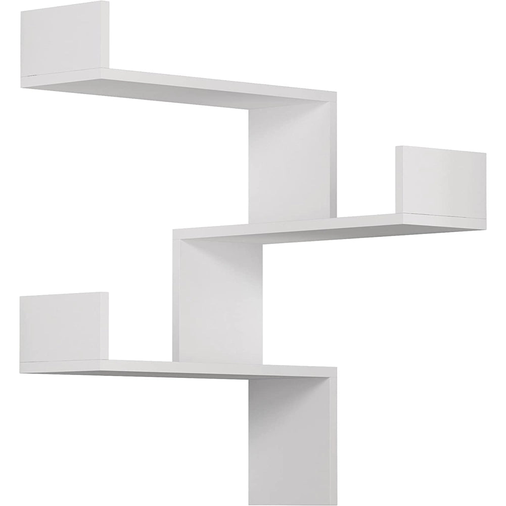 Mensola Scaffale Angolare Parete 3 Piani Salvaspazio Multiuso Bianco 60x22x90Hcm