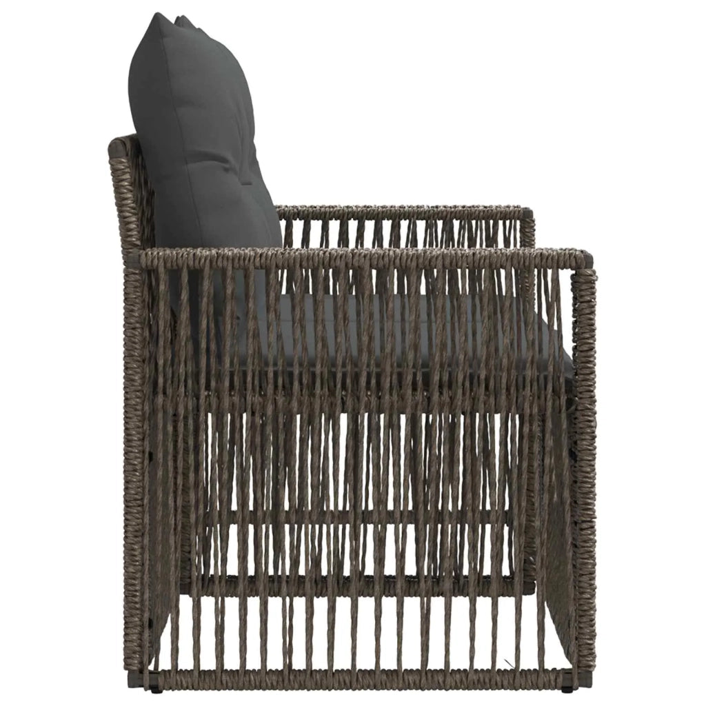 Divano da giardino 2-Numero di posti Grigio polyrattan 42026699