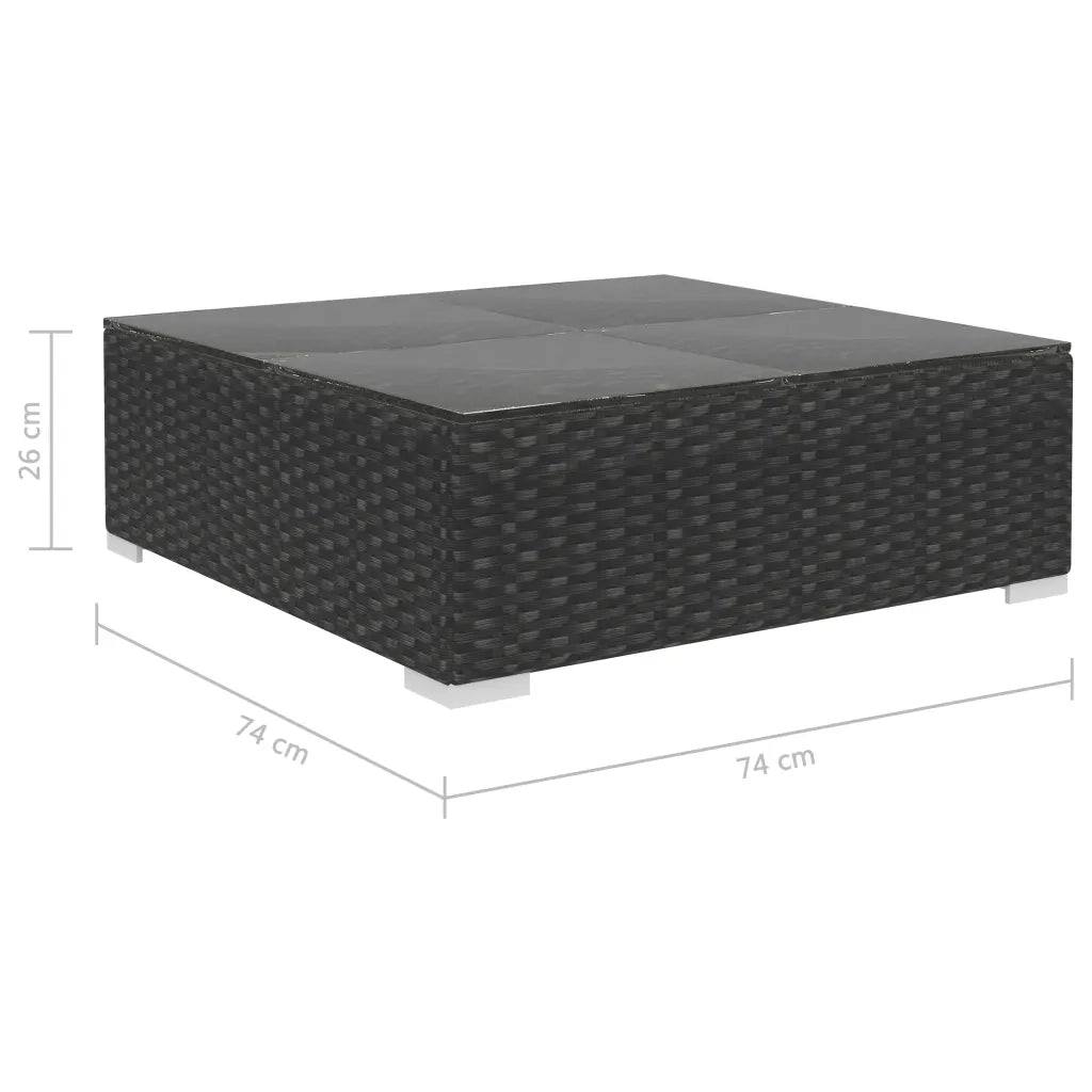 Set Divani da Giardino 9 pz con Cuscini in Polyrattan Nero 46786