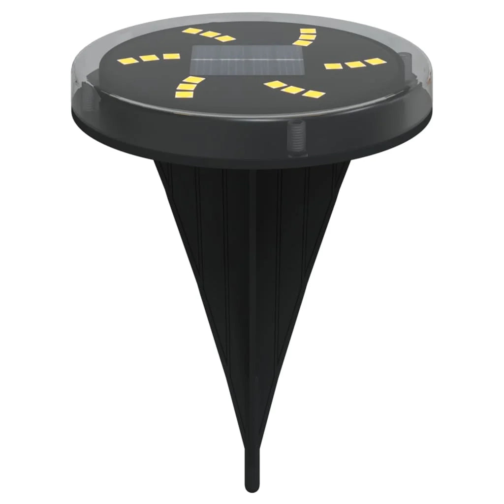 Set di 4 luci solari da giardino accessori per illuminazione da esterno 11 x 13 cm plastica nera 02_0056667