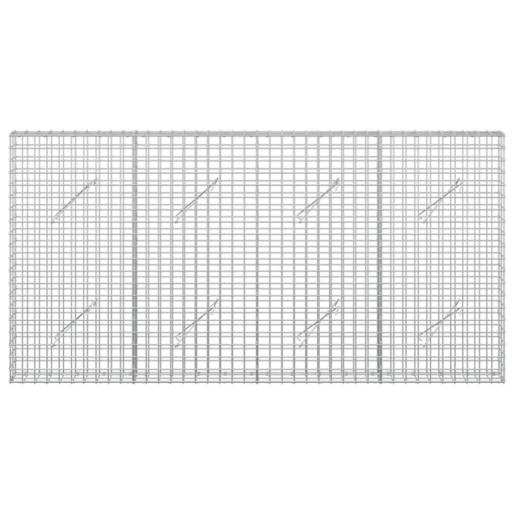 Gabione con filo da 5 mm e rete da 5x5 cm 200x10x100 cm 3463966