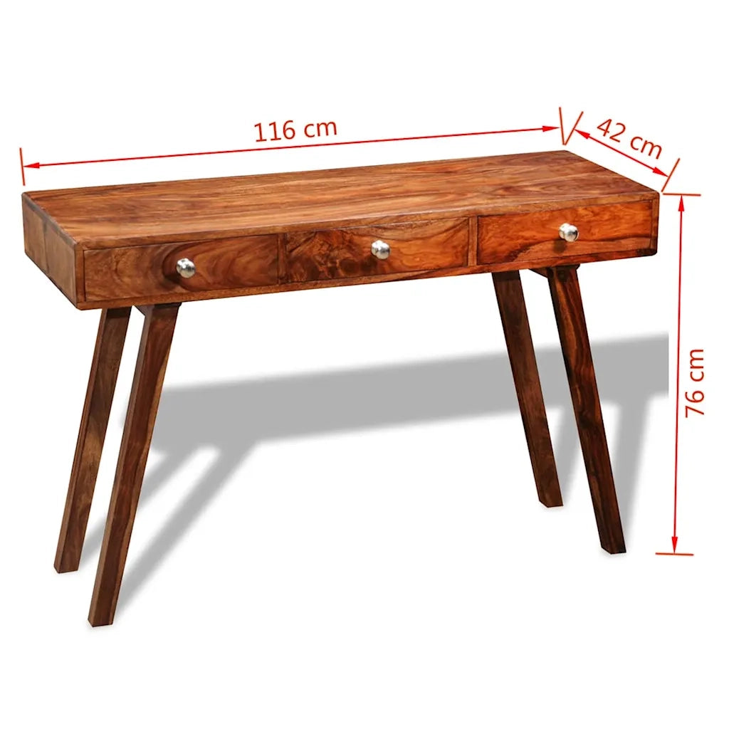 Tavolo Consolle con 3 Cassetti 76 cm Legno Massello di Acacia 242463