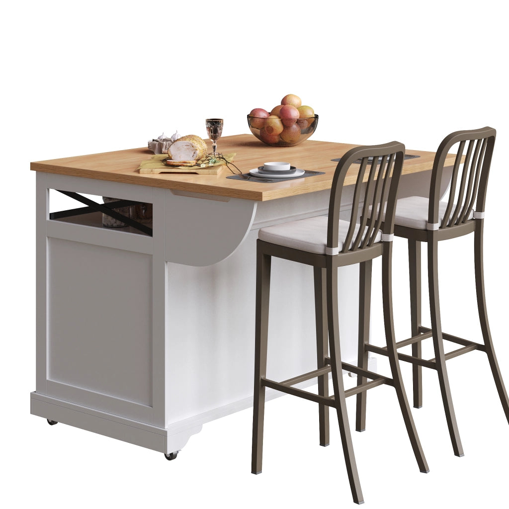 Carrello da Cucina con Piano Ribaltabile e LED ¨C MINIMAL ¨C Moderno, Multifunzione