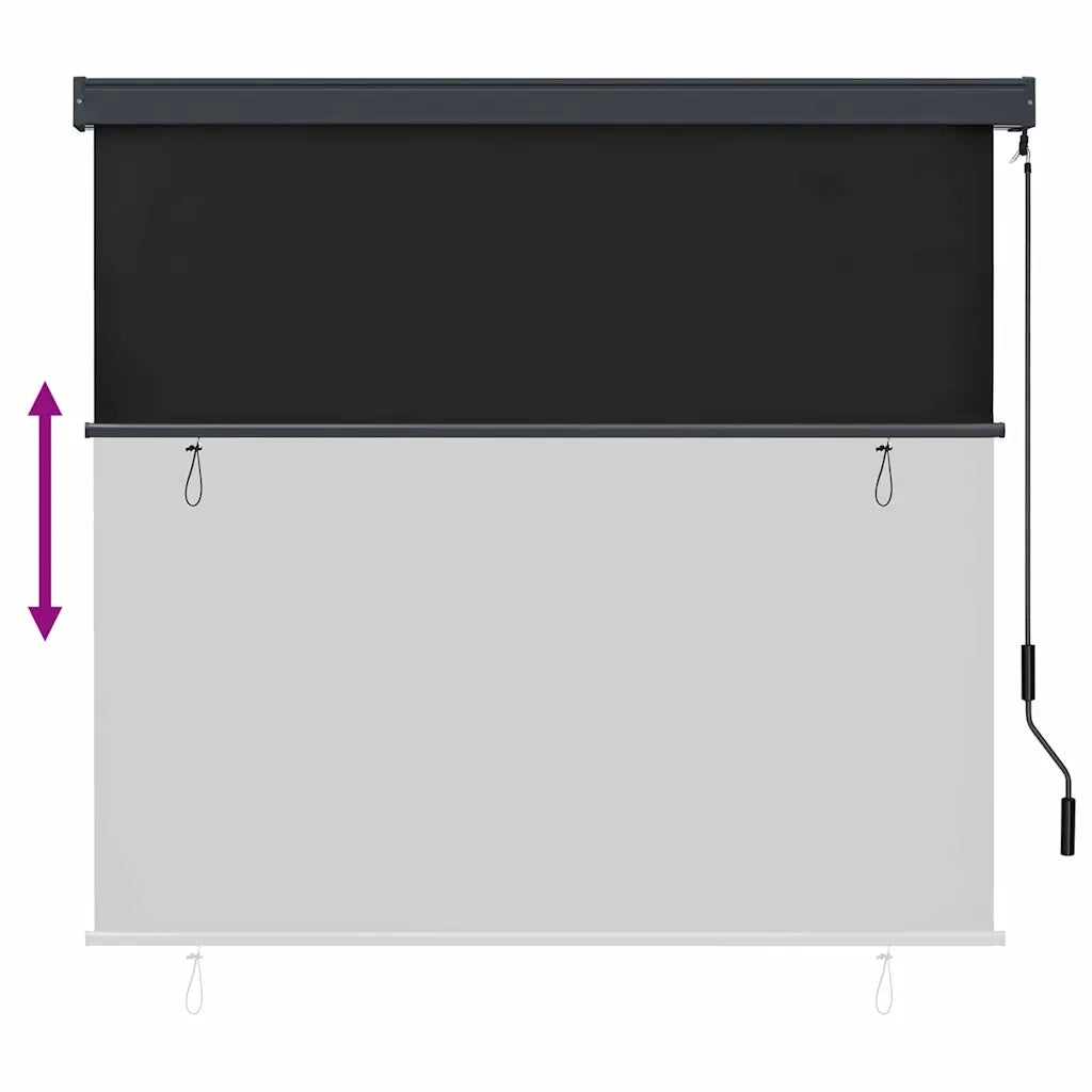 Tenda a rullo-Tenda avvolgibile Antracite 180 x 250 cm Tessuto e Alluminio