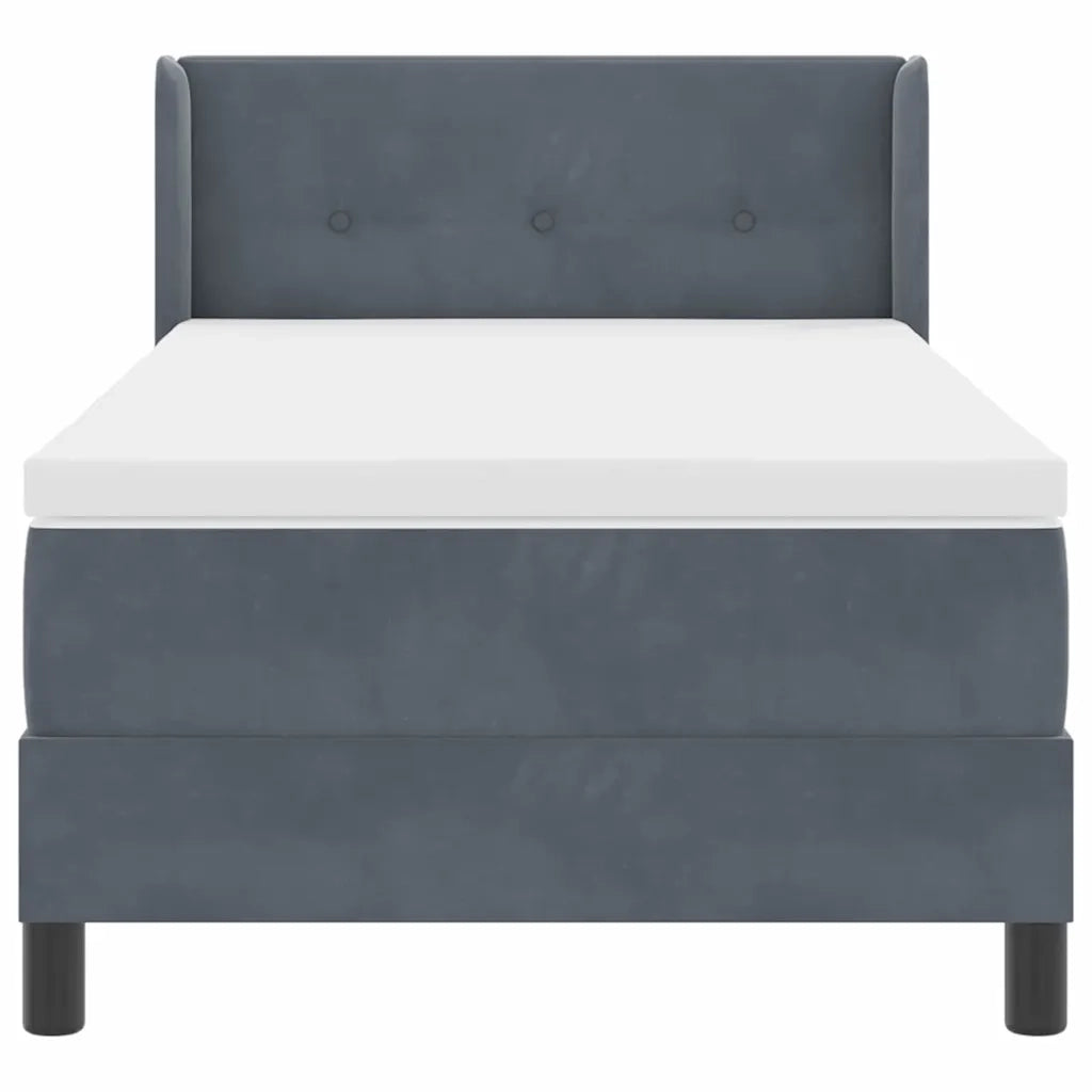 Letto a molle con testiera Grigio scuro 190 x 90 cm Velluto 3341445