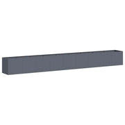 Fioriera | Cassetta per fiori | Vaso Antracite 360x40x40 cm in Acciaio Laminato a Freddo