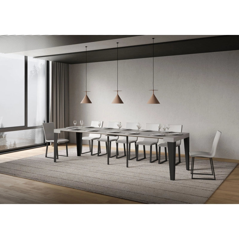 Consolle allungabile 90x40/196 cm Flame telaio Antracite - Cashmere