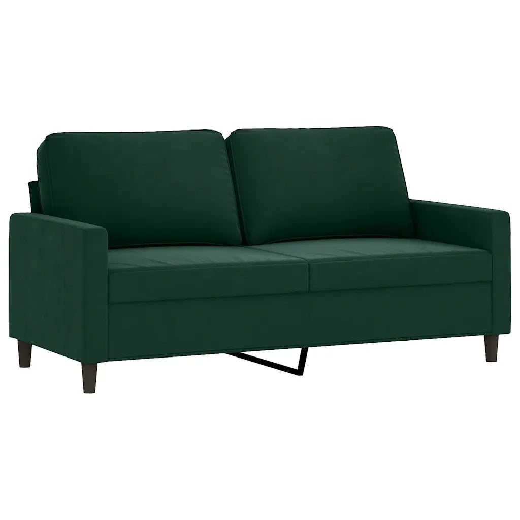 Set di Divani 3 pz con Cuscini Verde scuro in Velluto