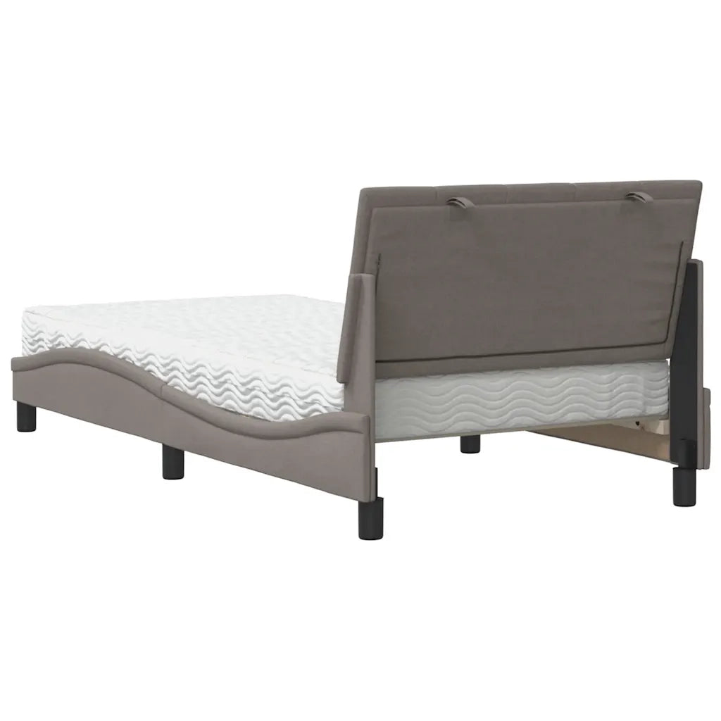 Letto con Materasso Hanko Tortora 100x200 cm in Tessuto