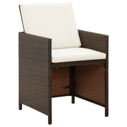Sedie da Giardino con Cuscini 4 pz | Sedie da Esterno in Polyrattan Marrone