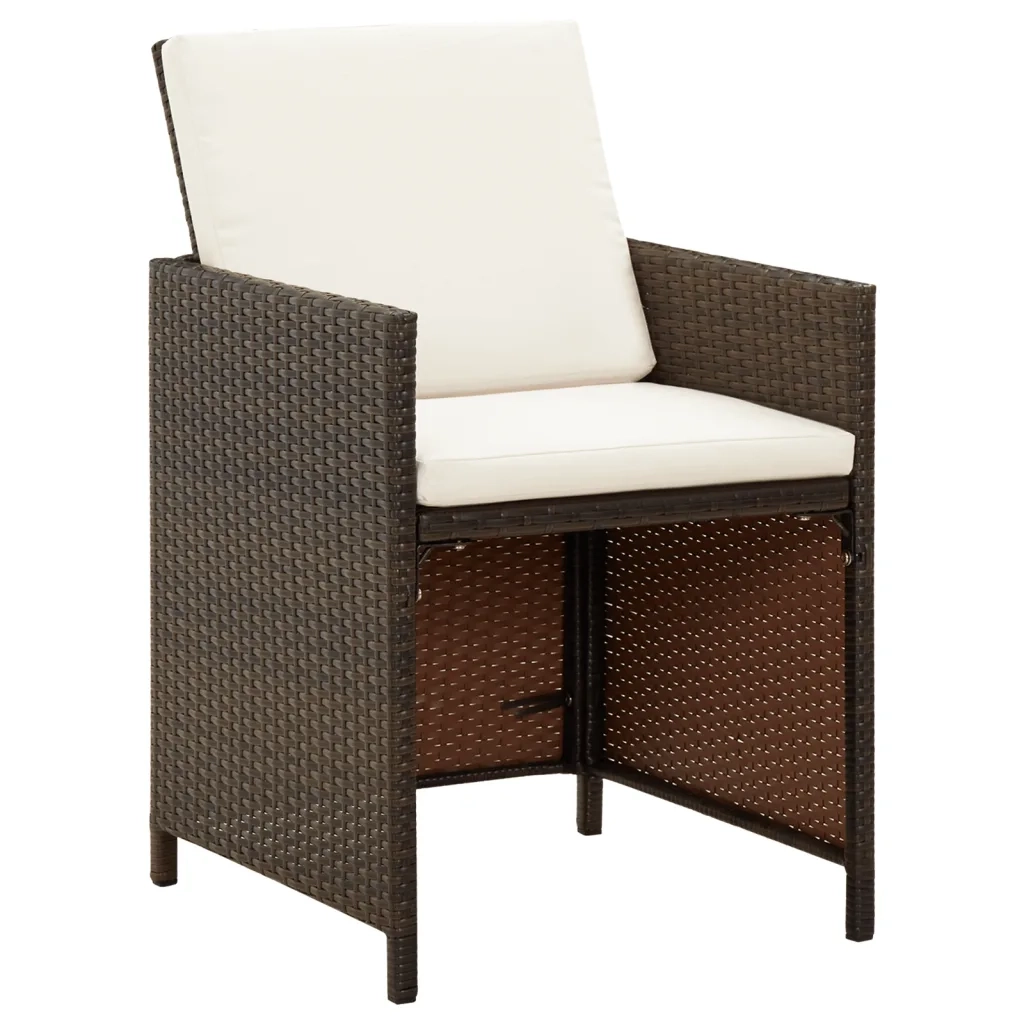 Sedie da Giardino con Cuscini 4 pz | Sedie da Esterno in Polyrattan Marrone