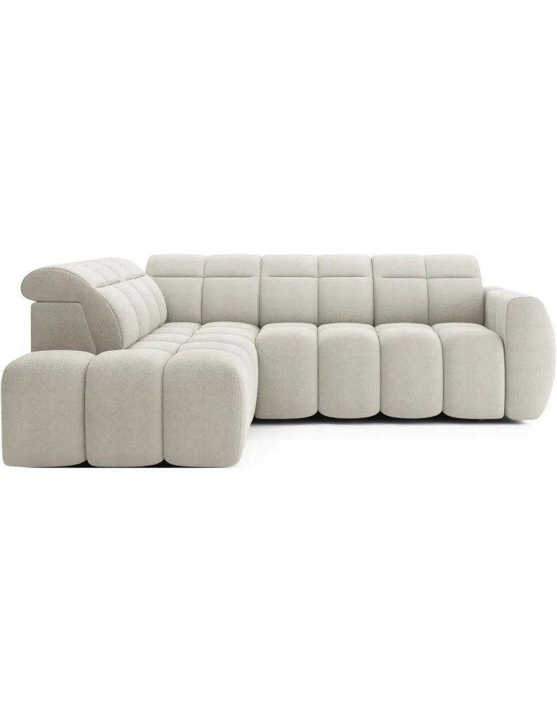 Divano angolare elettrico RONDA 4 posti beige – angolo sinistro