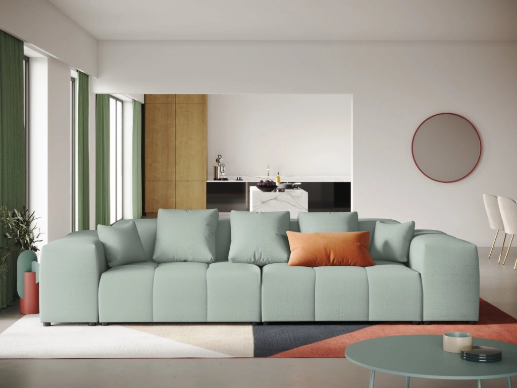 Cosmopolitan Design - Divano modulare "Rome" 3 posti in tessuto strutturato menta 