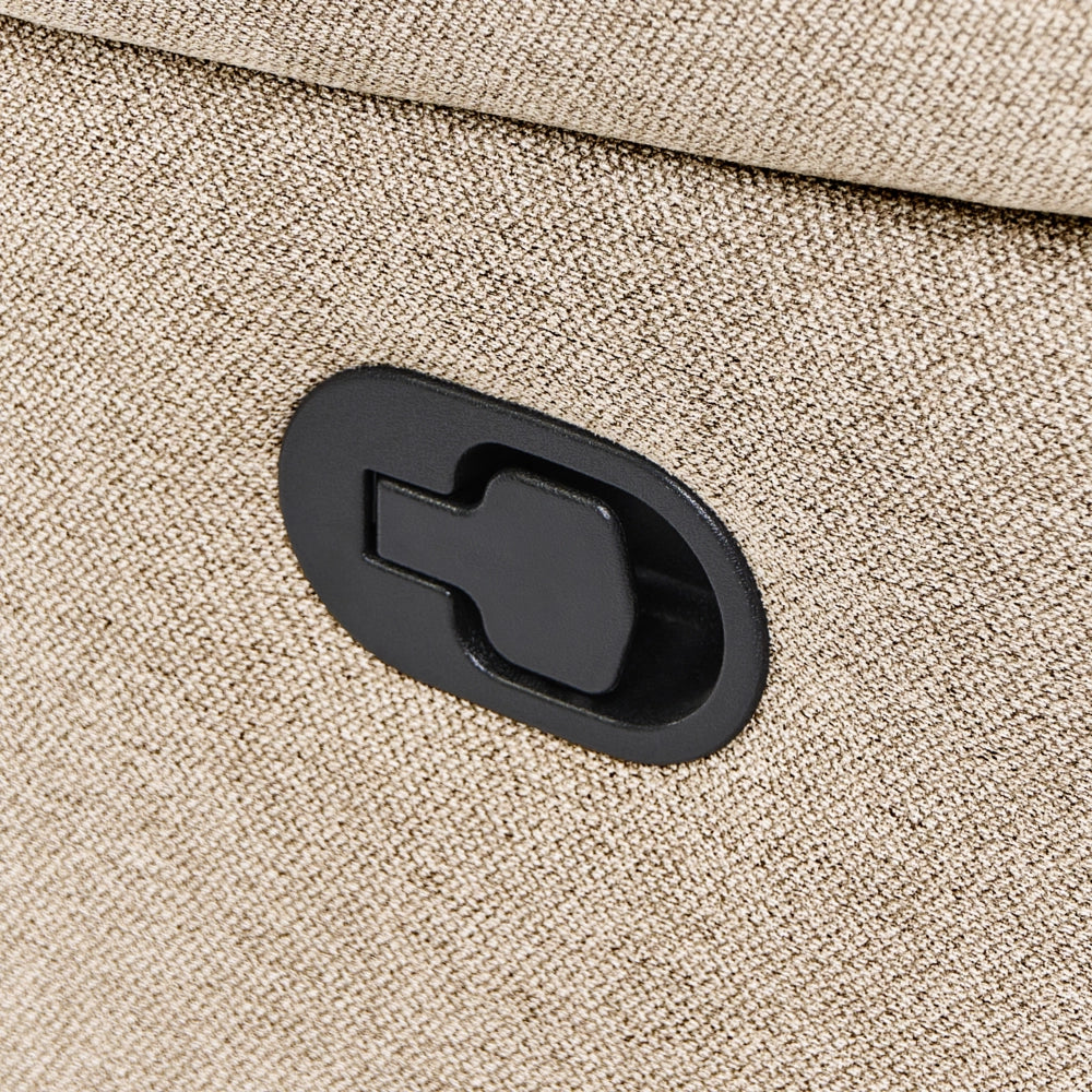 Poltrona reclinabile in tessuto beige Push-Back Schienale e poggiapiedi regolabili manualmente