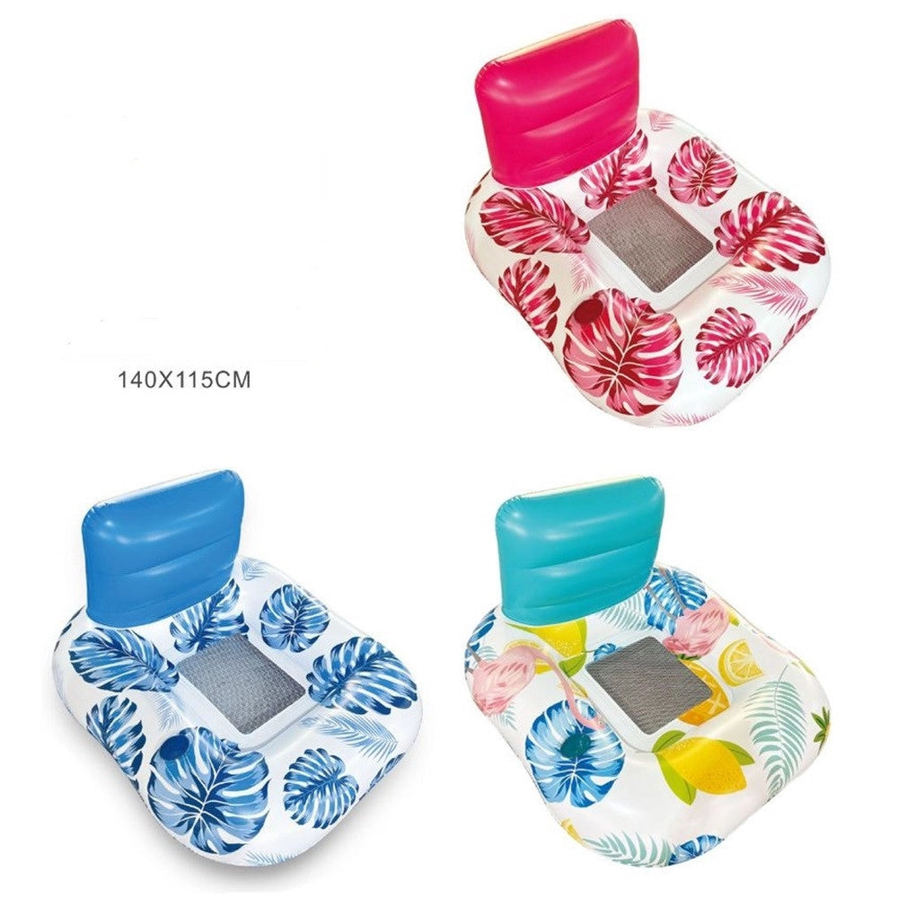 Trade Shop - Poltrona Con Schienale Gonfiabile Galleggiante Ad Acqua Piscina Mare 140x115cm 628532 -