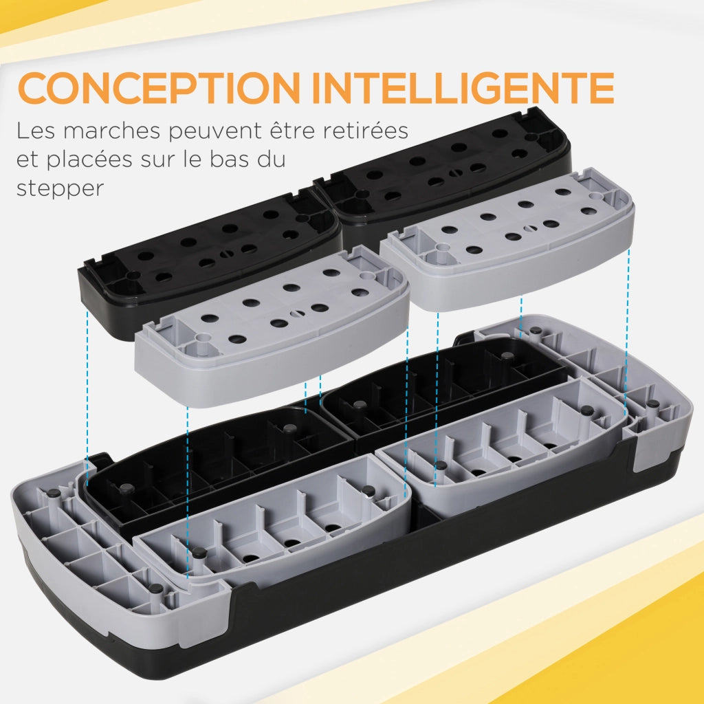 Stepper Fitness A¨¦robic ¨C Minimal ¨C Nero Grigio 80x31x20 cm