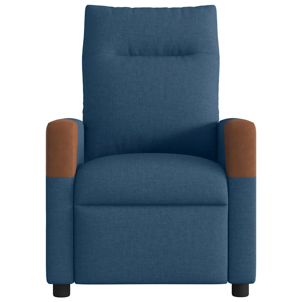 Poltrona Massaggiante | Sedia Relax Reclinabile Blu in Tessuto