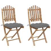 Sedie da Giardino Pieghevoli 2 pz con Cuscini in BambÃ¹ cod mxl 19413