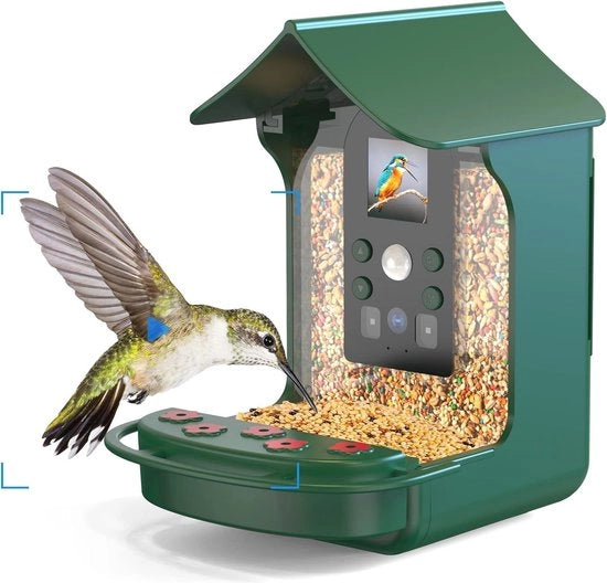 Casa per uccelli con camera e visione notturna - 1080p HD, registrazione automatica per uccelli in giardino