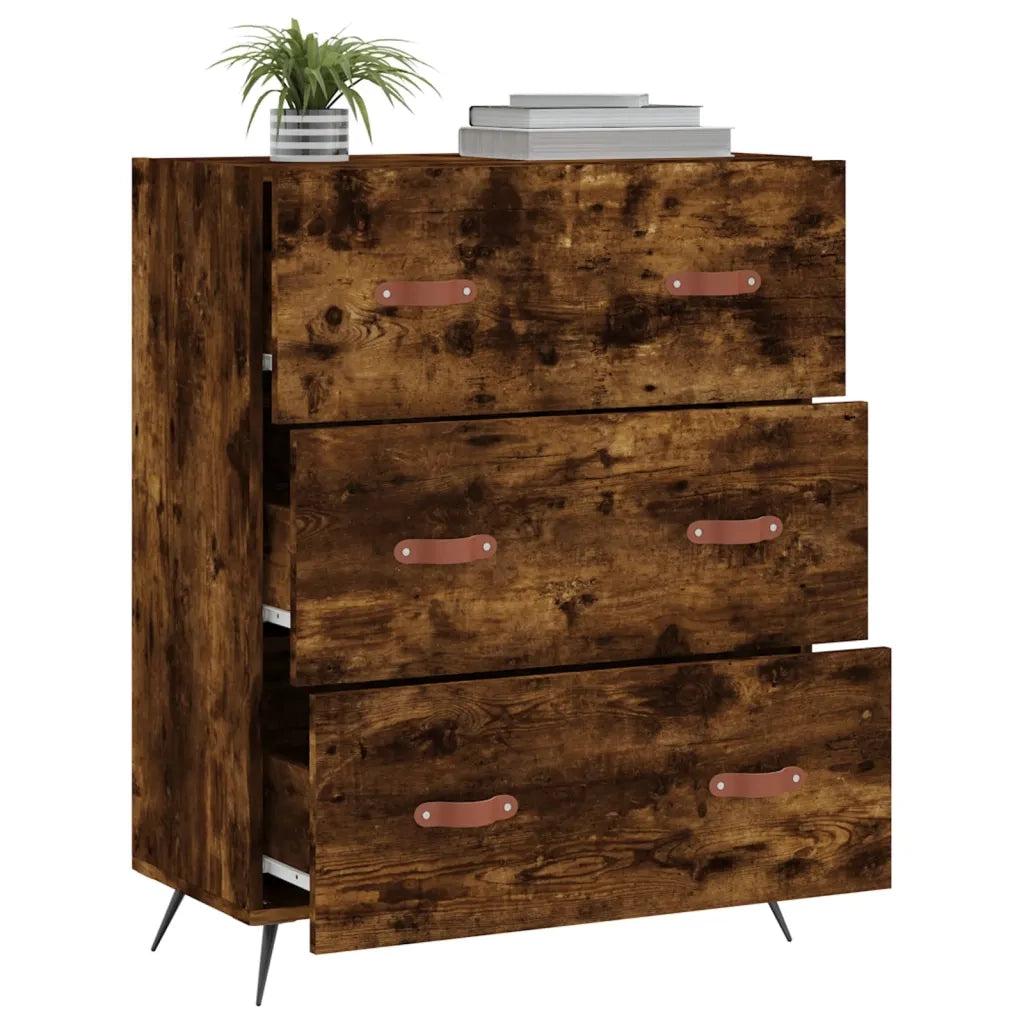 Cassettiera Rovere Fumo 69,5x34x90 cm in Legno Multistrato 827825