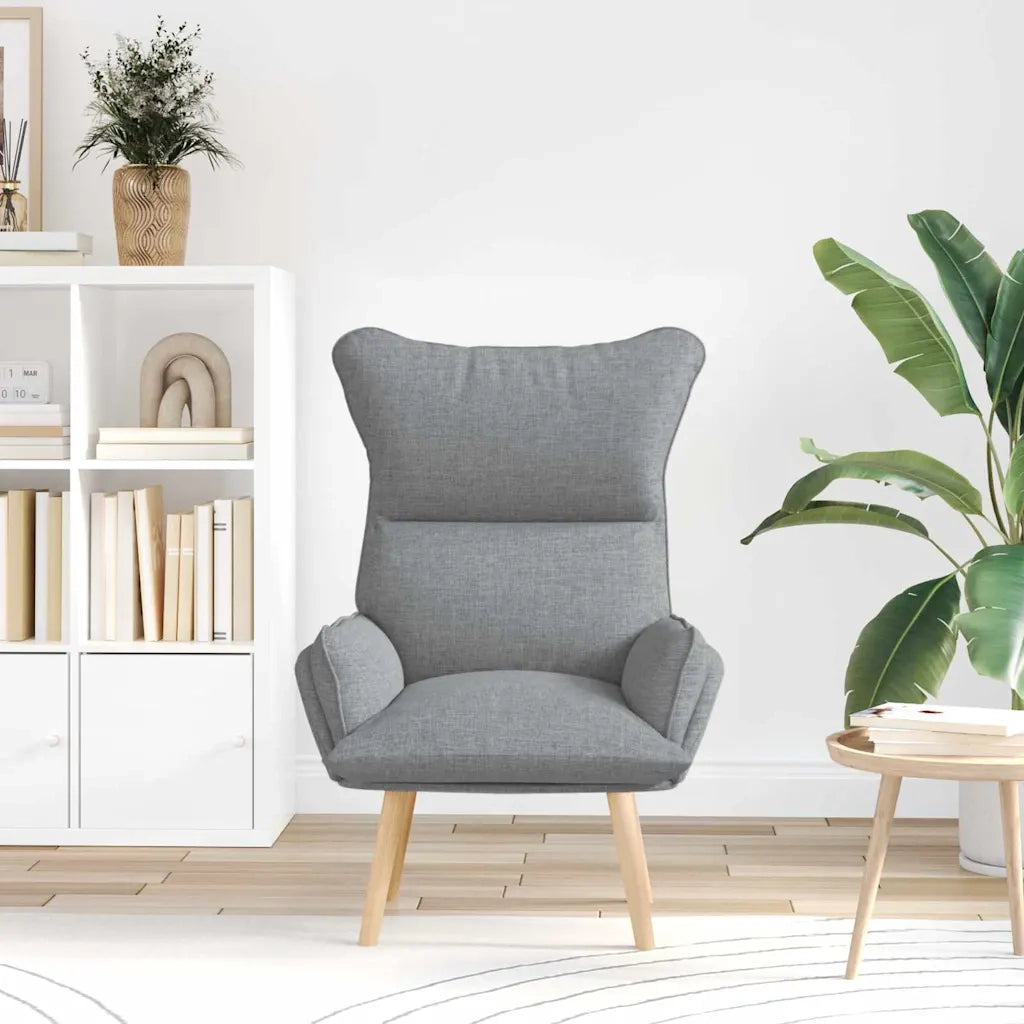 Poltrona | Sedia Relax Grigio chiaro 69 x 74 x 93 cm Tessuto e compensato