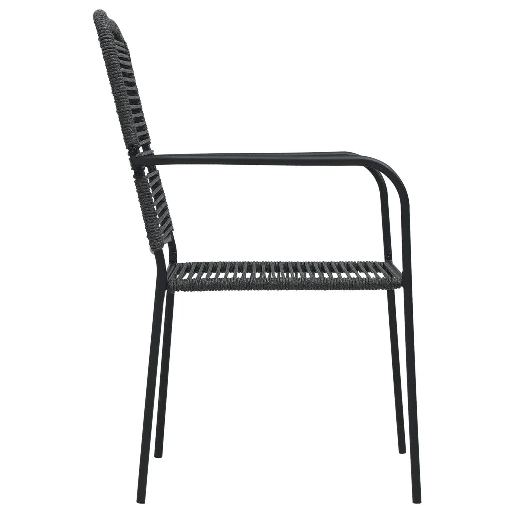 Set da Pranzo da Giardino 5 pz Nero in Vetro e Acciaio 3060209