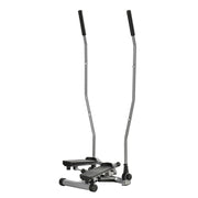 EasyComfort Stepper Fitness con Maniglia e Bande Elastiche, Stepper con Monitor LCD per Allenamento a Casa e Palestra, Argento