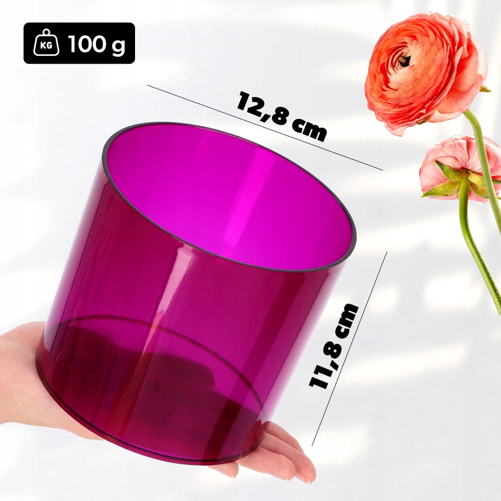 Vaso da fiori rotondo KADAX in plastica, 12,5 cm, viola