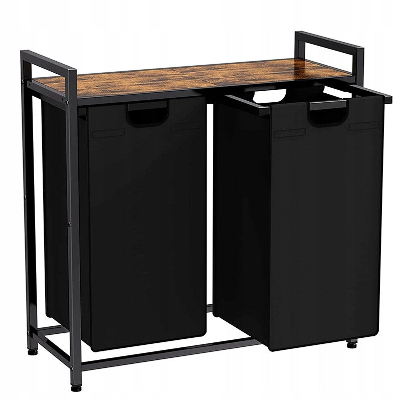 Cesto per la Biancheria Nero 73x33x72 cm Pratico e Funzionale