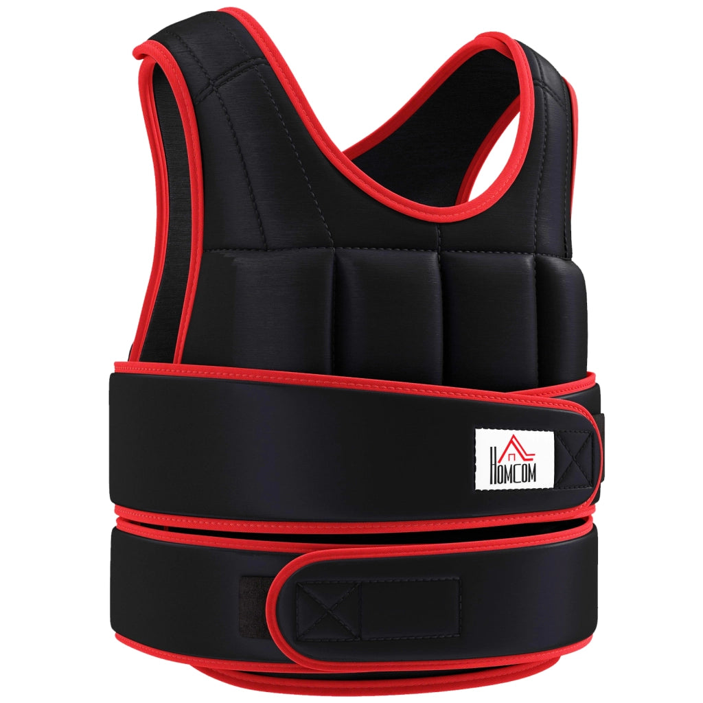 Gilet Pesi per Allenamento con Cinture Doppie Regolabile ¨C zephmum ¨C Nero e Rosso 60x50 cm