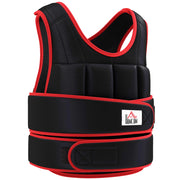 Gilet Pesi per Allenamento con Cinture Doppie Regolabile ¨C zephmum ¨C Nero e Rosso 60x50 cm