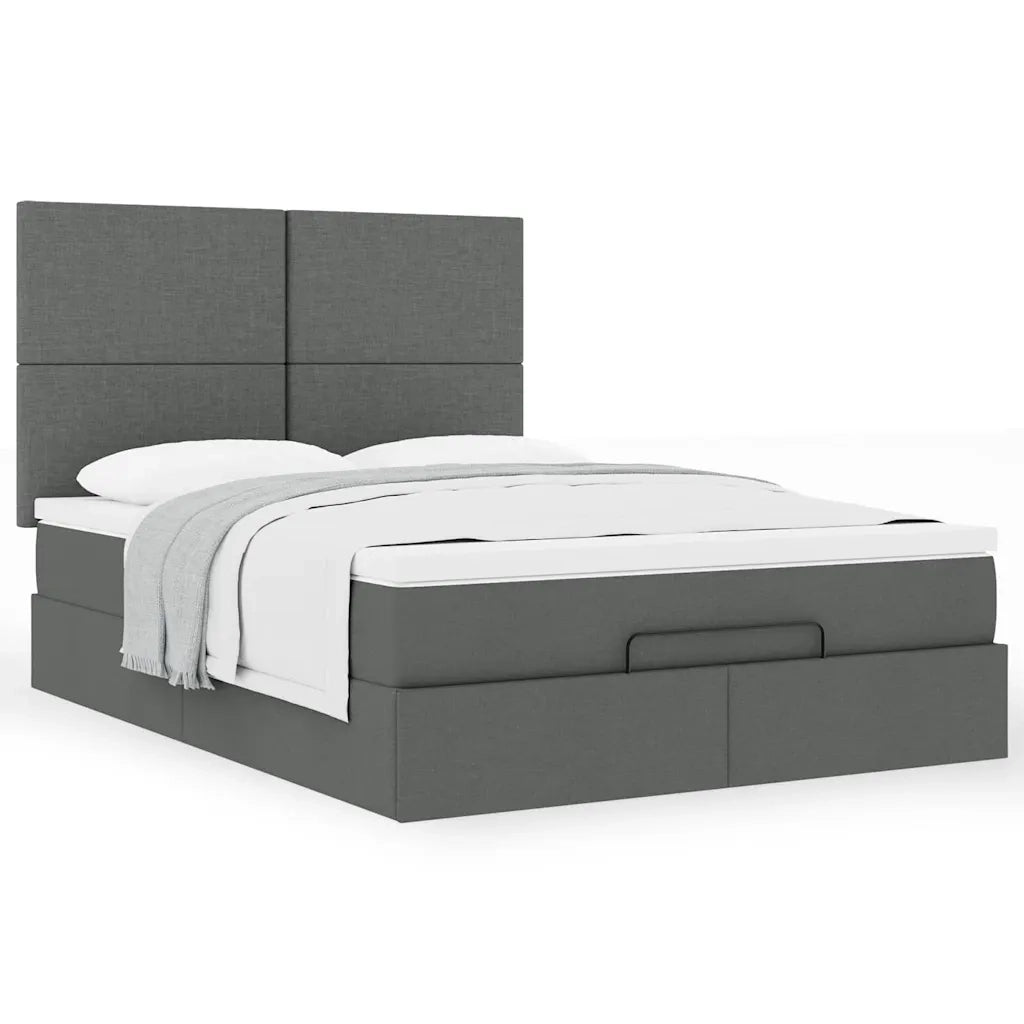 Struttura Letto Pouf con Materasso 140x200 cm in Tessuto 3313079