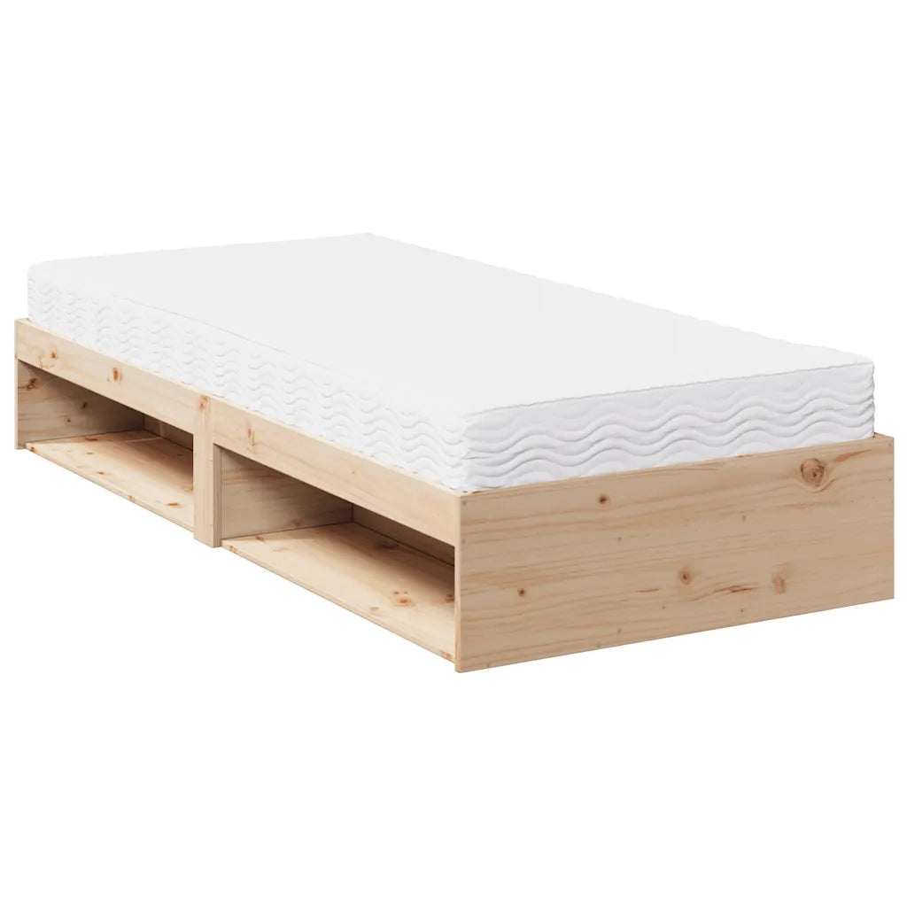 Divano Letto con Materasso 80x200 cm in Legno Massello di Pino 3324598