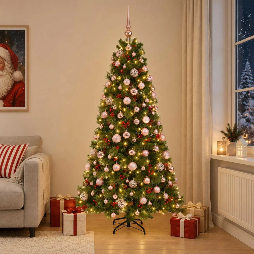 Albero di Natale artificiale con palline 180 cm 300 LED 3466702