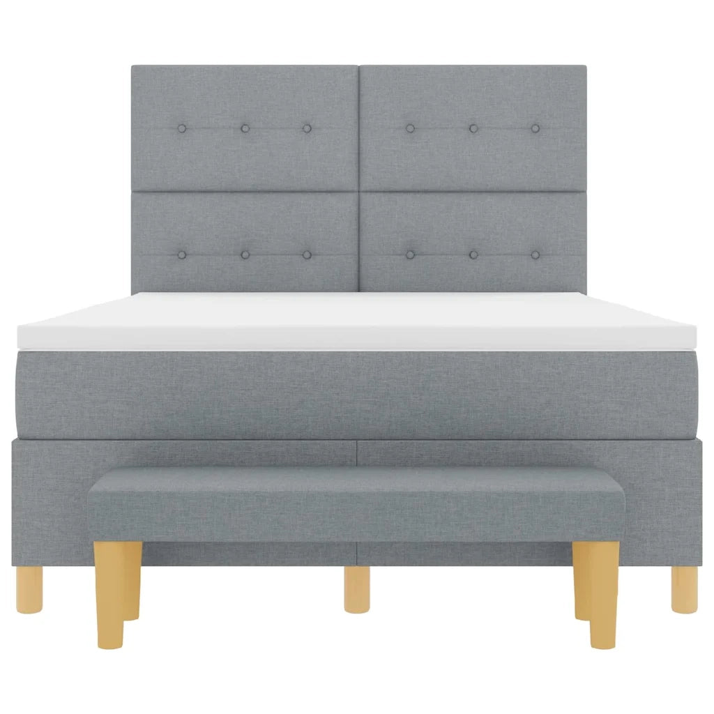 Letto a molle con testiera Grigio chiaro 190 x 140 cm Tessuto 3344296