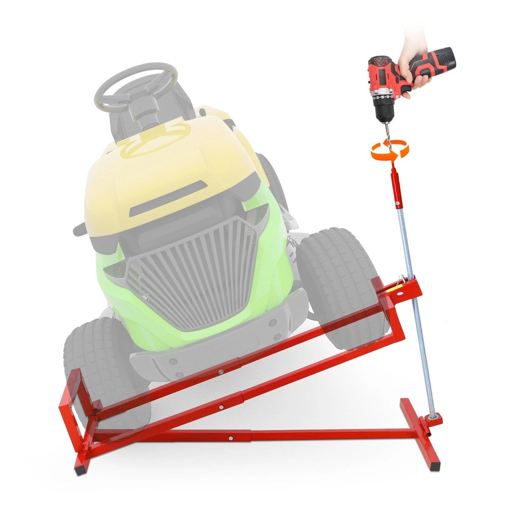 Cavaletto di Riparazione Pieghevole per Rasaerba ¨C Xylo ¨C Acciaio, 400 kg, Rosso