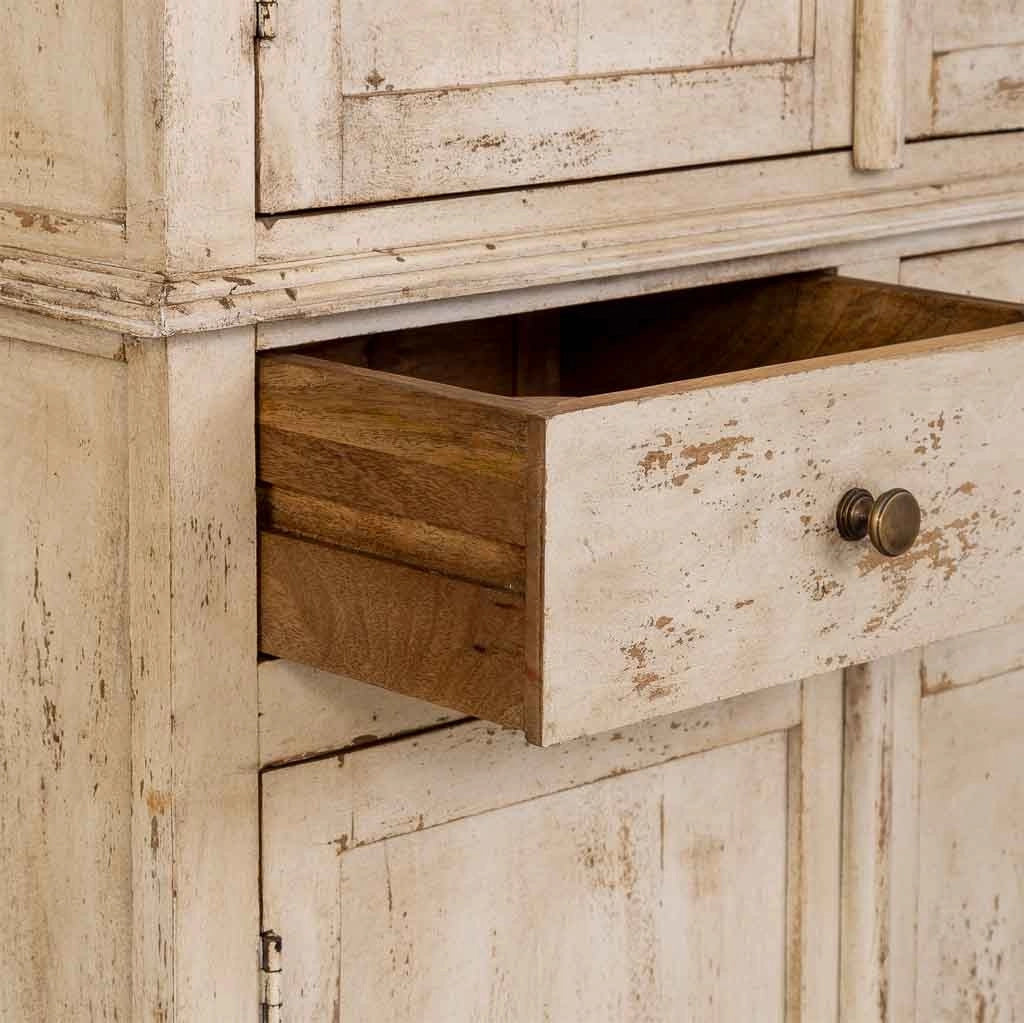 Armadio in legno beige fatto a mano 85x40x180h cm