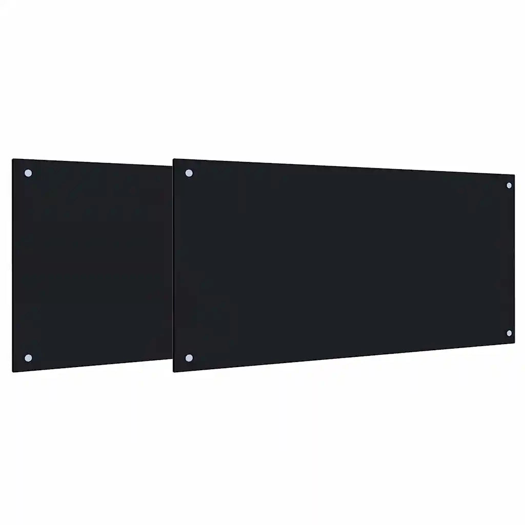 Schienale da cucina 2 pcs Nero 100 x 50 cm vetro temperato 3415441