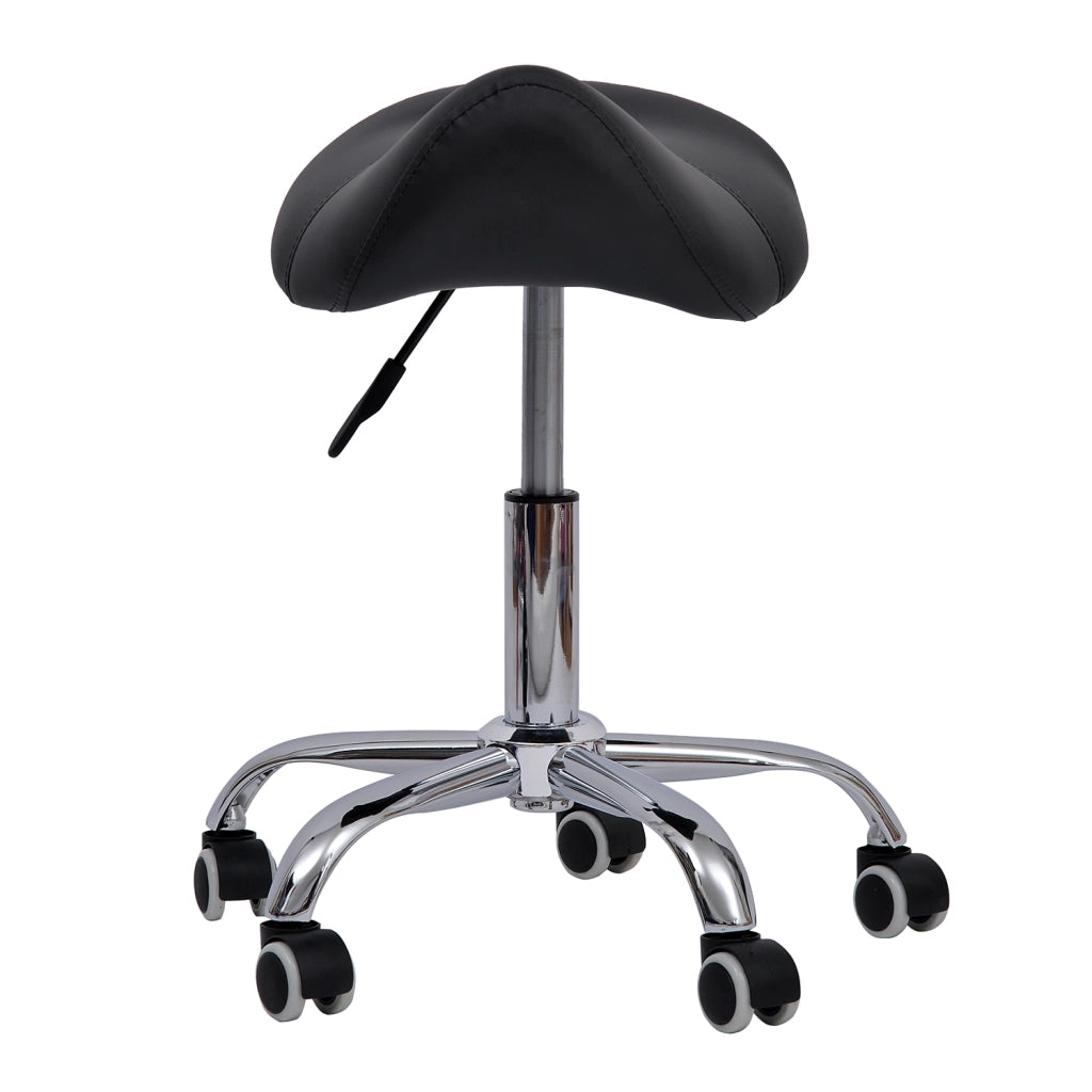 Sgabello con Ruote e Altezza Regolabile per Estetista ¨C Zephmum ¨C Nero 52x53x49-61 cm