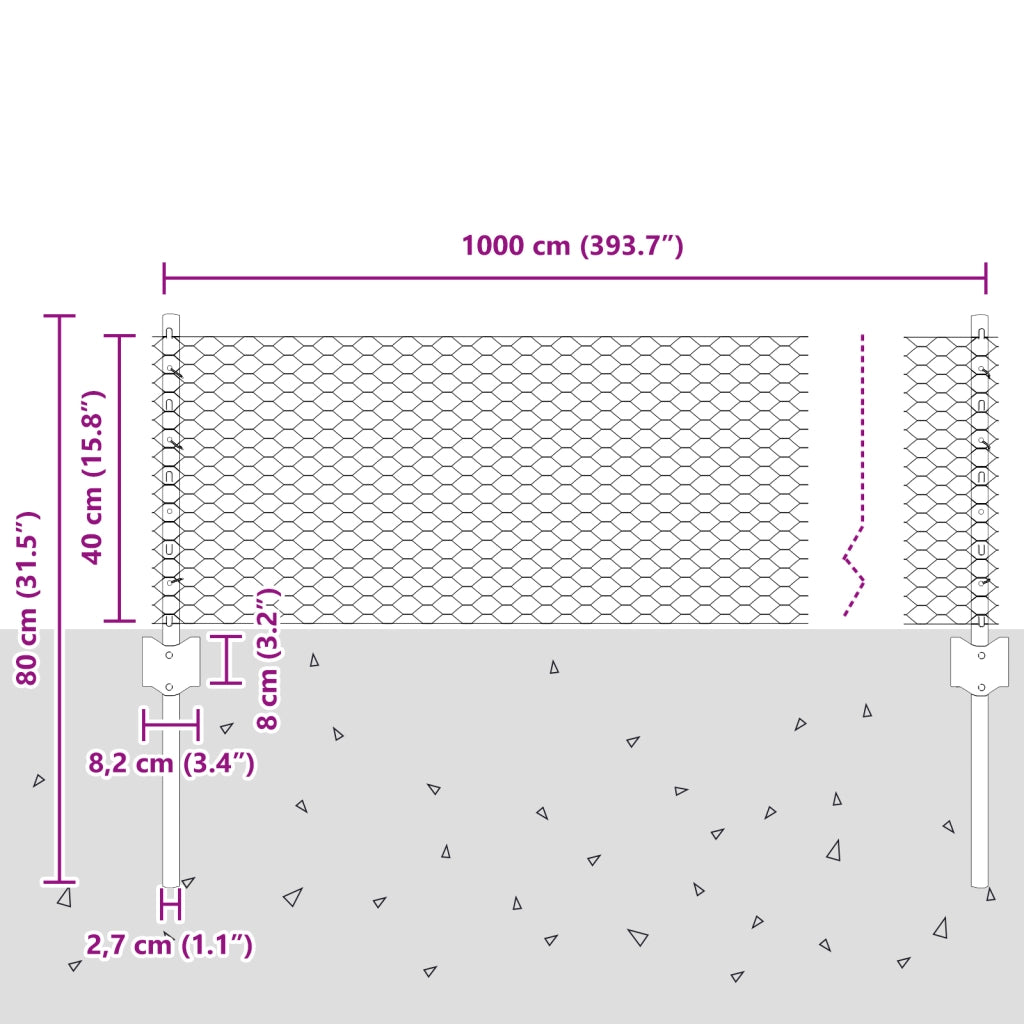 Pali della Recinzione  5 pz U-Channel 40 cm Acciaio Zincato