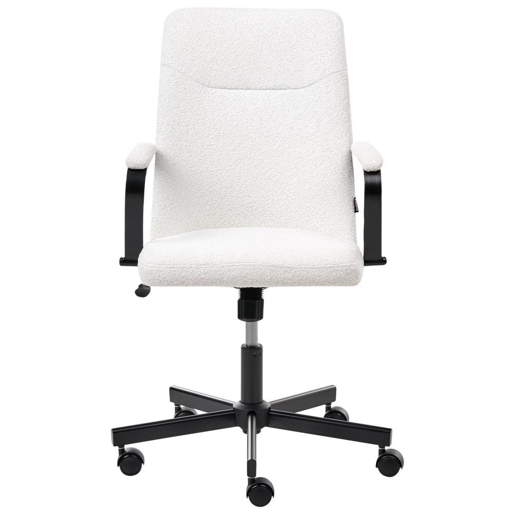 Sedia da ufficio in tessuto bianco girevole e regolabile in altezza con braccioli Casa Ufficio Studio Tradizionale Moderna