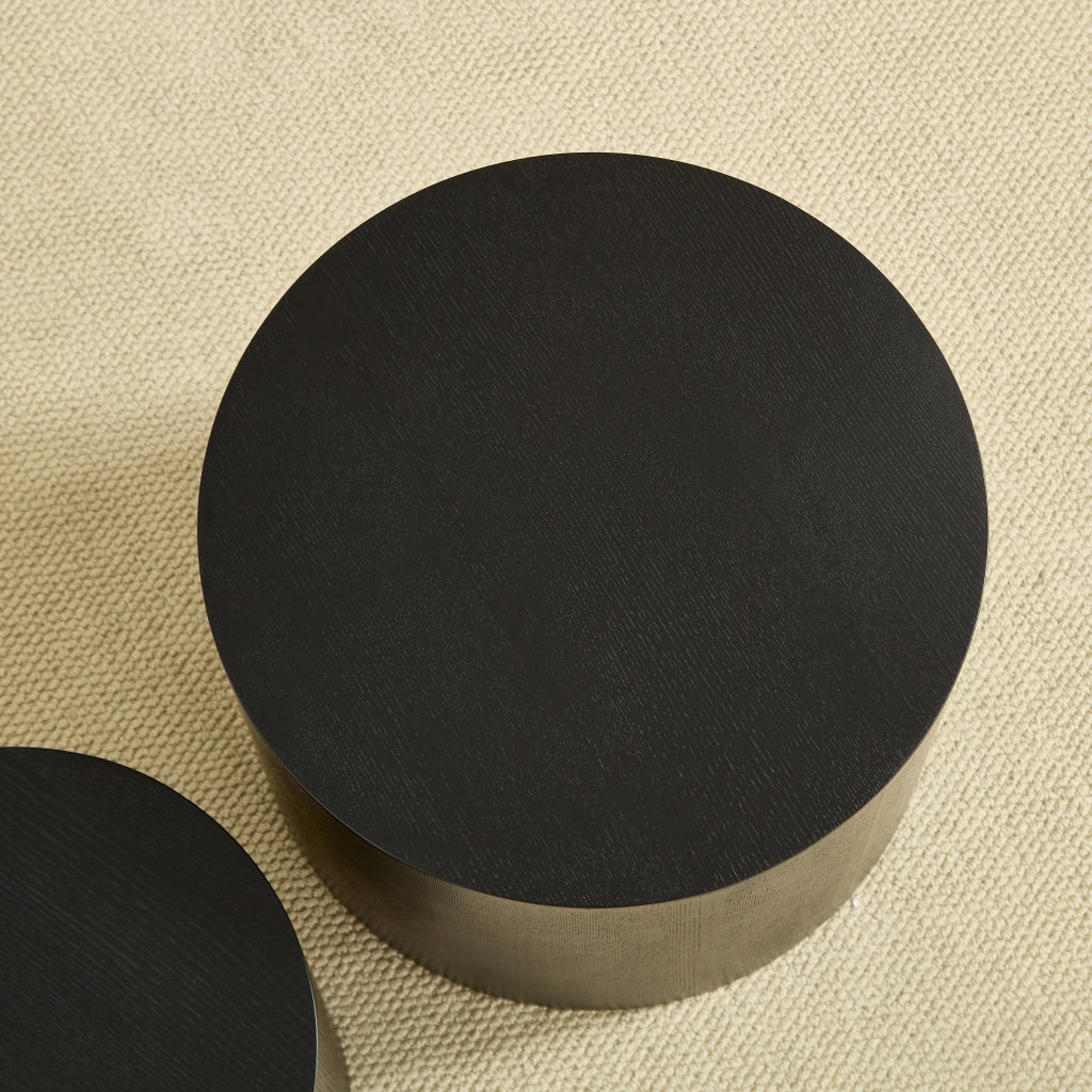 TAVOLO da caffè nesting Set da 2 pezzi Nero MDF