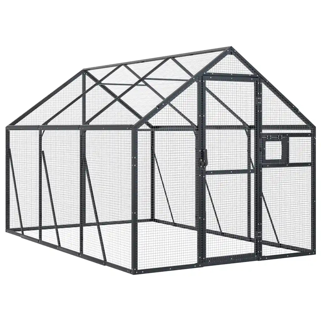 vidaXL Voliera Antracite 1,79x3x1,85 m in Alluminio
