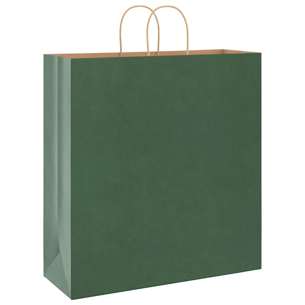 Sacchetti di Carta 250 pz con Manici Verdi 45x17x48 cm CFW2927361