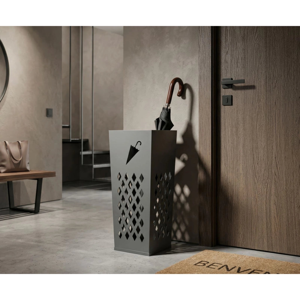 Portaombrelli moderno UMBRELLA in metallo grigio