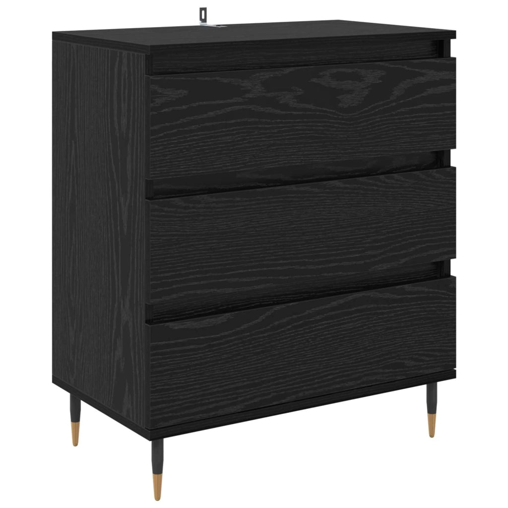 Credenza | Madia | Buffet da pranzo | Armadio da pranzo Rovere Nero 60 x 35 x 70 cm Legno multistrato